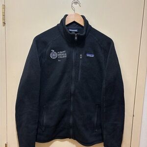 Patagonia Black Full-Zip Fleece Jacket with Albany Medical College Logo